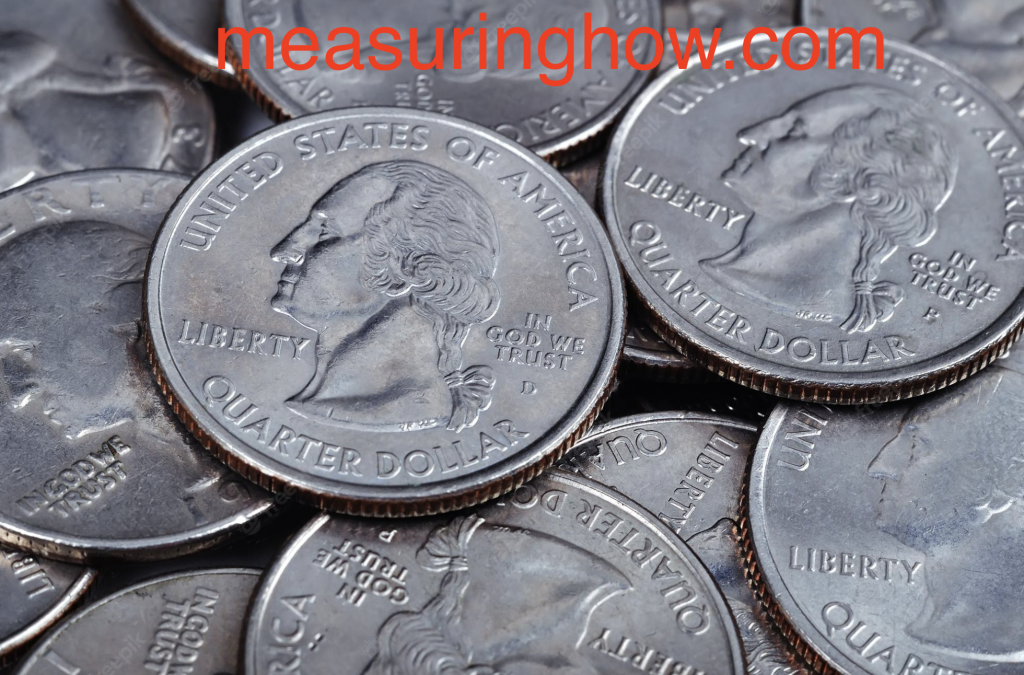 four quarter coins are equal to 4 inches